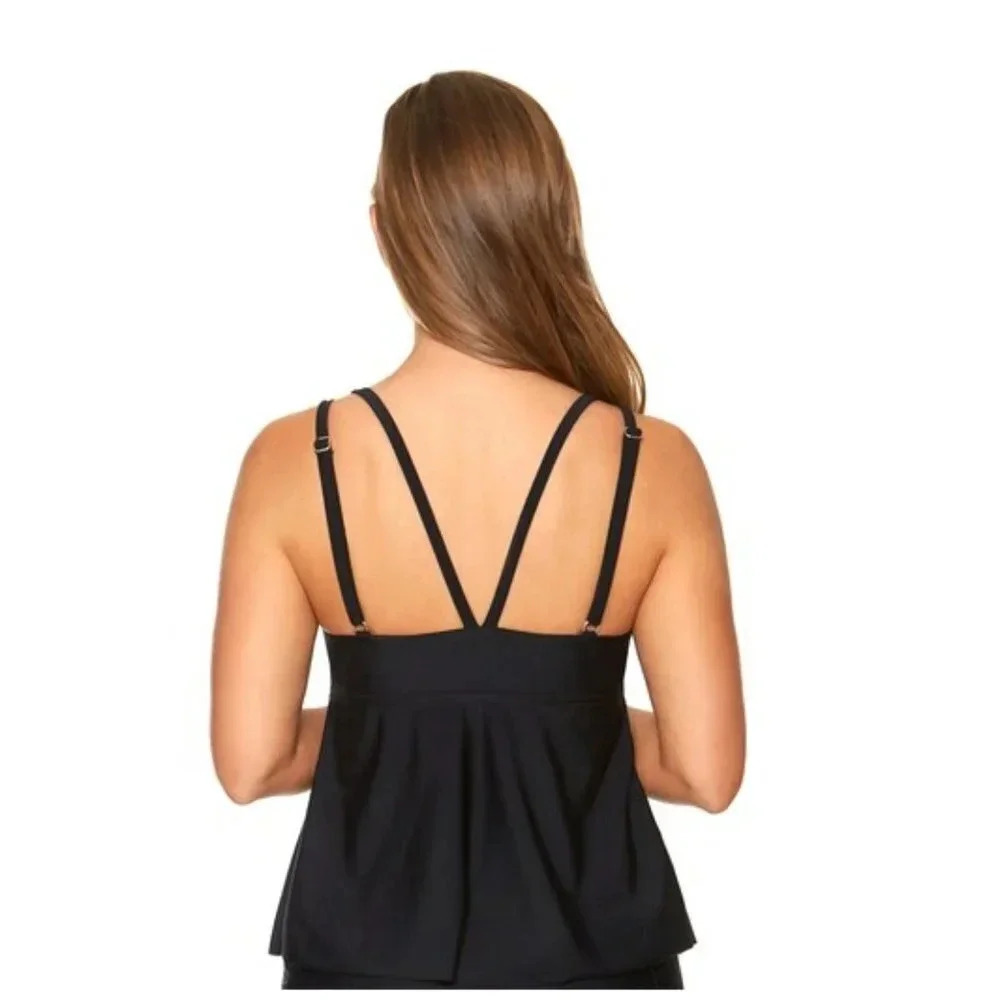 Aqua Couture Waist Minimizer Embroidered Tankini - Picture 3 of 3